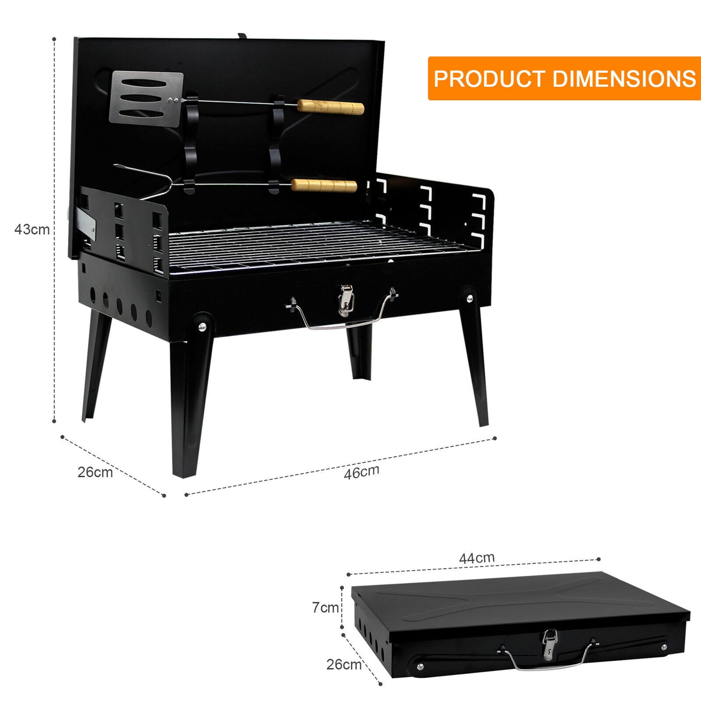 Portable Folding Charcoal BBQ Barbecue Camping Grill Travel Picnic Outdoor