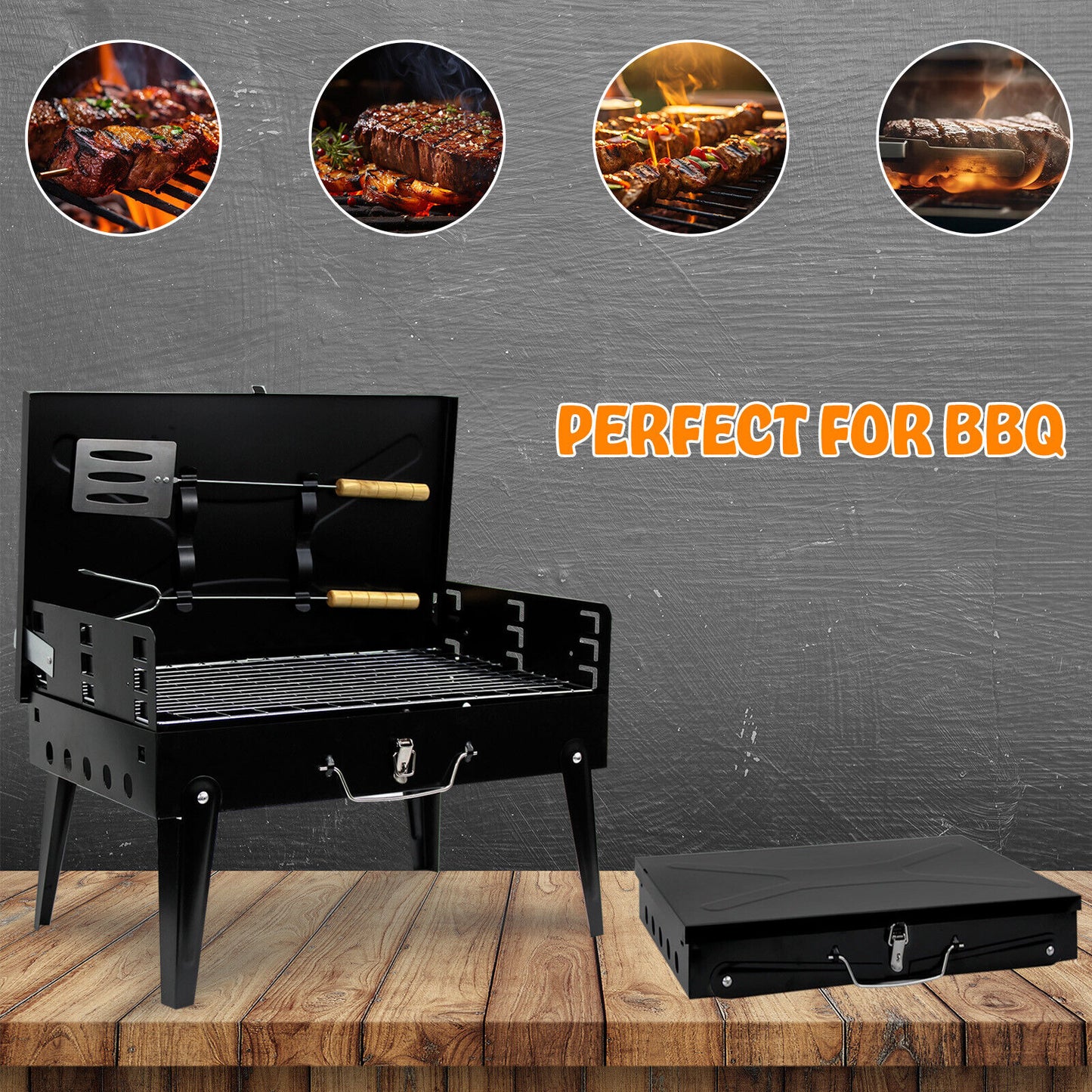 Portable Folding Charcoal BBQ Barbecue Camping Grill Travel Picnic Outdoor