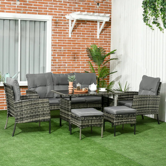 Dyani Wicker 6 - Person Garden Lounge Set with Cushions