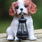 Garden Ornament Solar Powered Animal Dog Puppy Spaniel Lamp Decor Patio