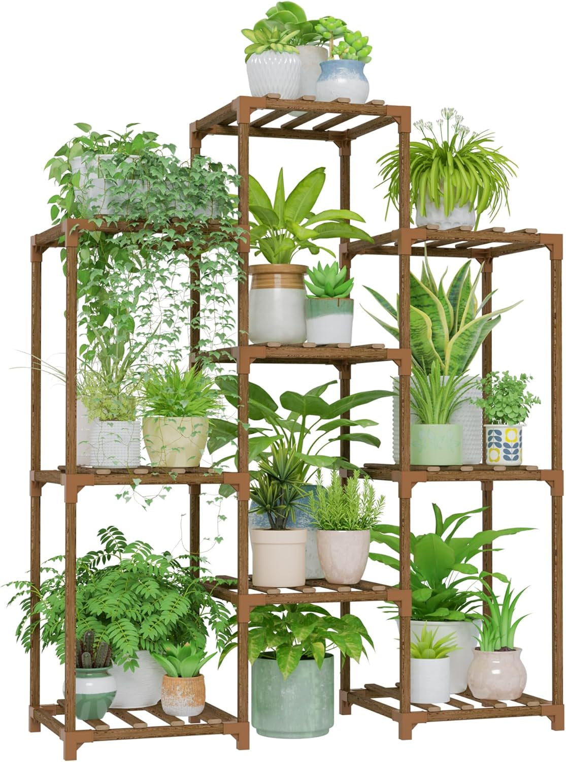 Plant Stand Indoor Plants Shelf Outdoor Wood Plant Rack for 4 Tiers Large Flower Stand for Multiple Plants Ladder Plant Holder for Living Room Boho Home and Gardening