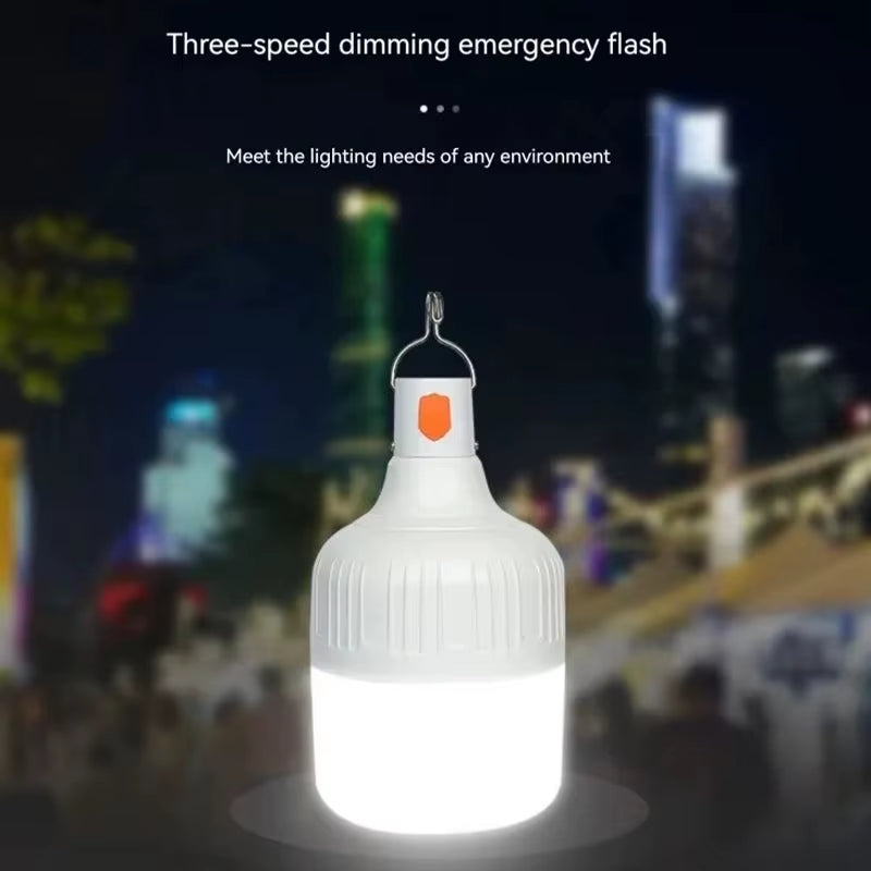 Waterproof and Rechargeable LED Night Light Bulb Dimmable Emergency Light Outdoor Barbecue Tent Light Courtyard Garden Light