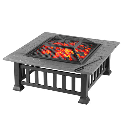 GARDEN FIRE PIT OUTDOOR WOOD LOG BURNER PATIO HEATER STEEL METAL CAMPING BRAZIER