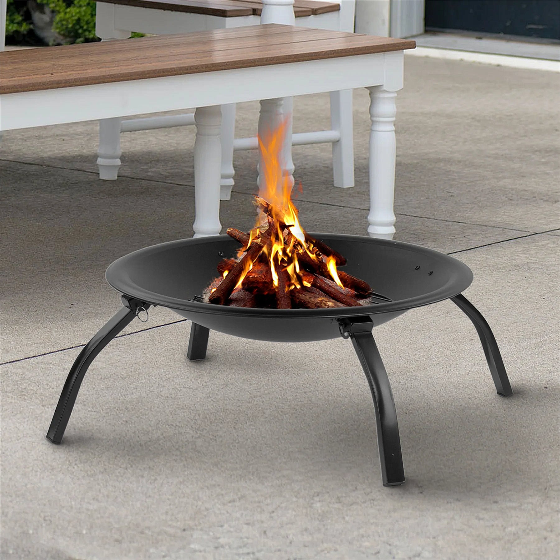 GARDEN FIRE PIT OUTDOOR WOOD LOG BURNER PATIO HEATER STEEL METAL CAMPING BRAZIER