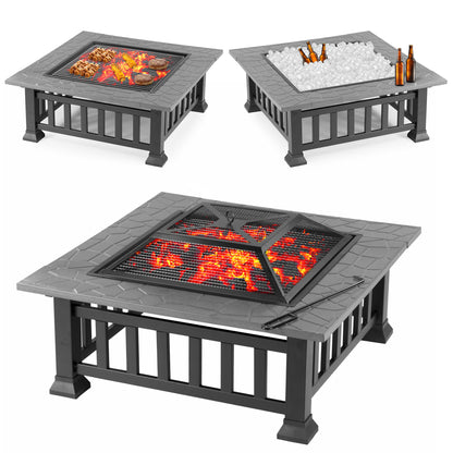 GARDEN FIRE PIT OUTDOOR WOOD LOG BURNER PATIO HEATER STEEL METAL CAMPING BRAZIER