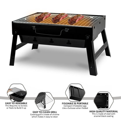 Portable Folding Charcoal BBQ Barbecue Camping Grill Travel Picnic Outdoor