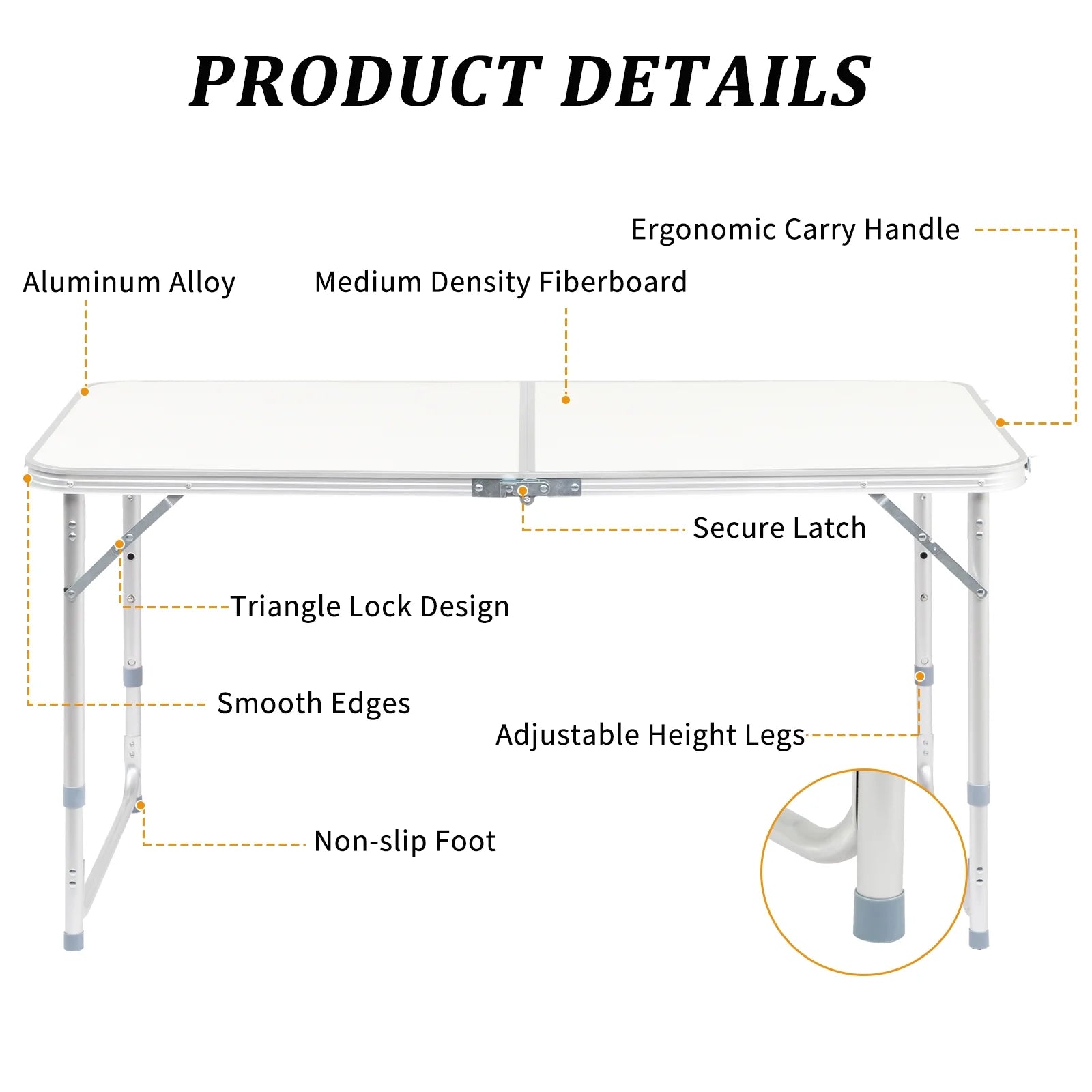 4Ft Portable in / Outdoor Camping Picnic Folding Table