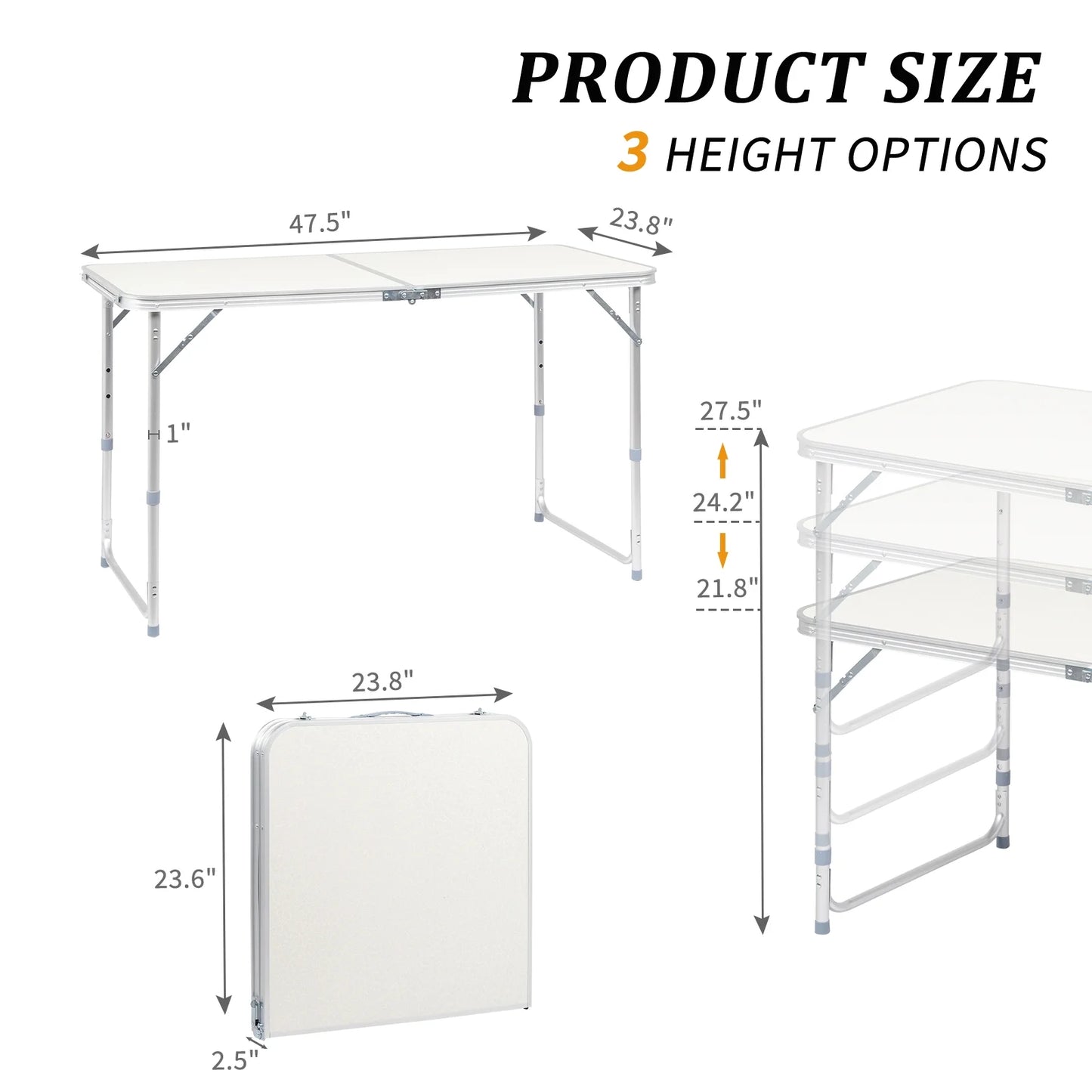 4Ft Portable in / Outdoor Camping Picnic Folding Table