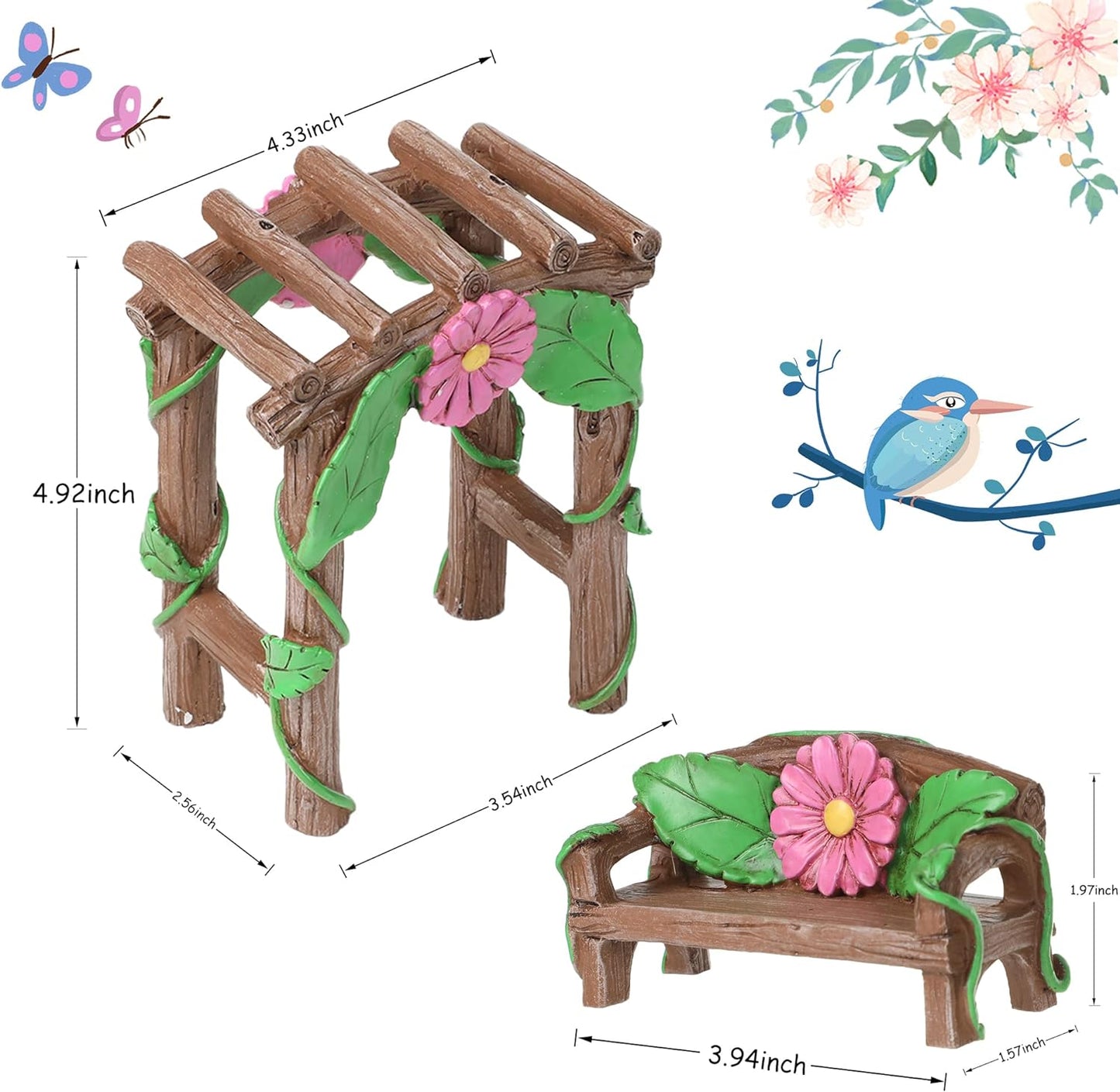 Fairy Garden, Fairy Garden Miniatures Fairy Garden Accessories Bench & Arch