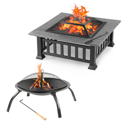 GARDEN FIRE PIT OUTDOOR WOOD LOG BURNER PATIO HEATER STEEL METAL CAMPING BRAZIER