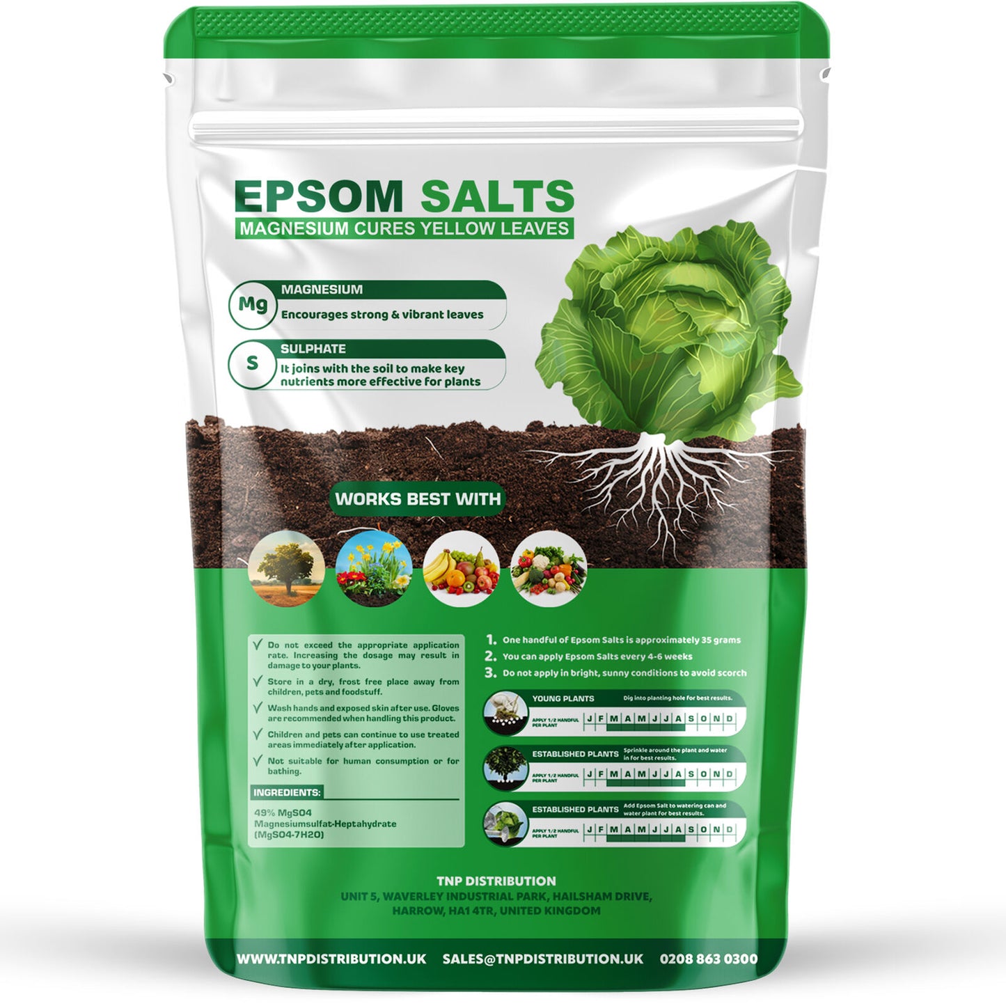 Epsom Salt for Garden Plant Growth Magnesium Sulphate Fertiliser Ready to Use