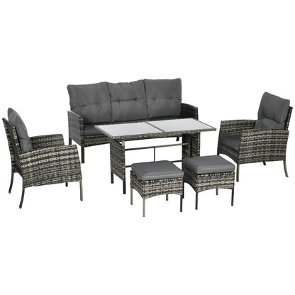 Dyani Wicker 6 - Person Garden Lounge Set with Cushions